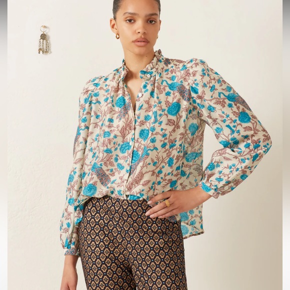 Alix Of Bohemia Tops - NWT Alix of Bohemia Annabel Peacock Plume Print Blouse